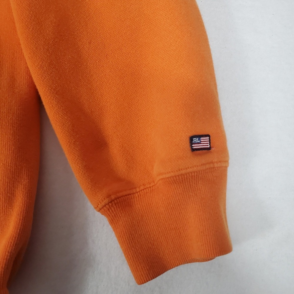 Polo Jeans Co Ralph Lauren Mens Orange Graphic Pullover‎ Hoodie Medium RN67437 - Picture 5 of 12